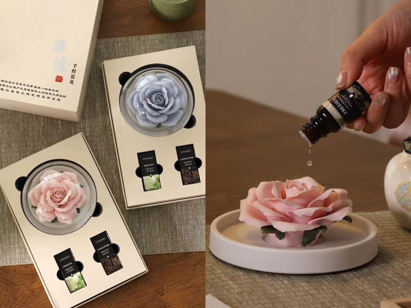 非遗手捏玫瑰瓷花香薰礼盒20240722